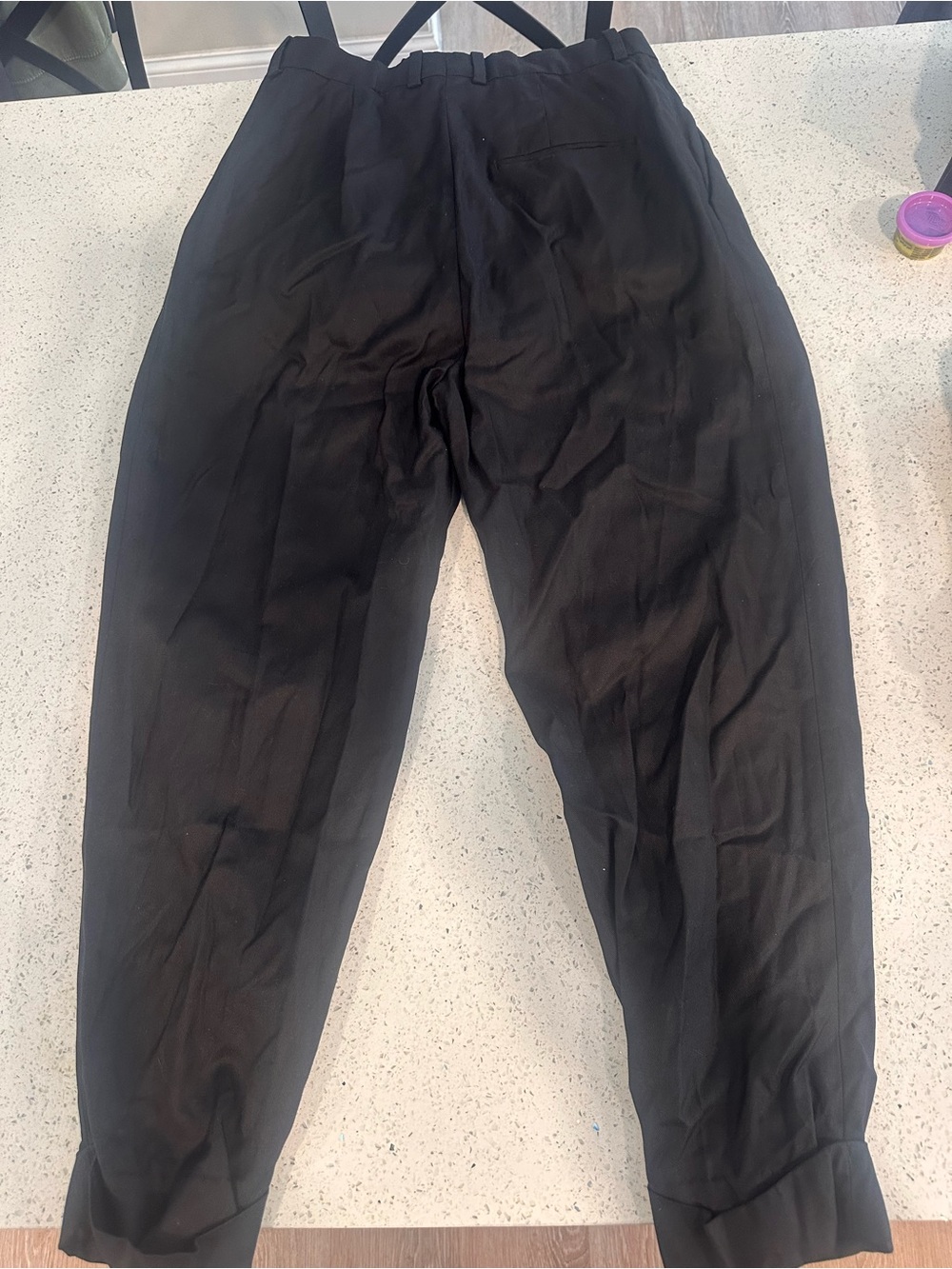 COS Black Pleated Tapered Dress Pants - Picture 3 of 3